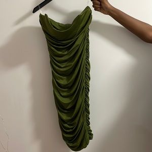 Olive Strapless Ruched Dress